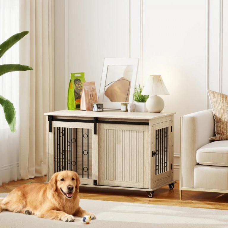 Pojízdná klec pro psy | dub