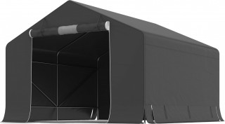 Garážový stan s rolovacími dveřmi na zip 300 x 300 x 210 cm | tmavě šedý č.1