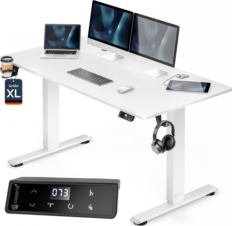 Výškově nastavitelný stůl 160x75x72 | bílý