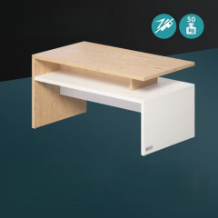 Konferenční stolek Sacramento 95x55x50cm | bílý/dub č.2