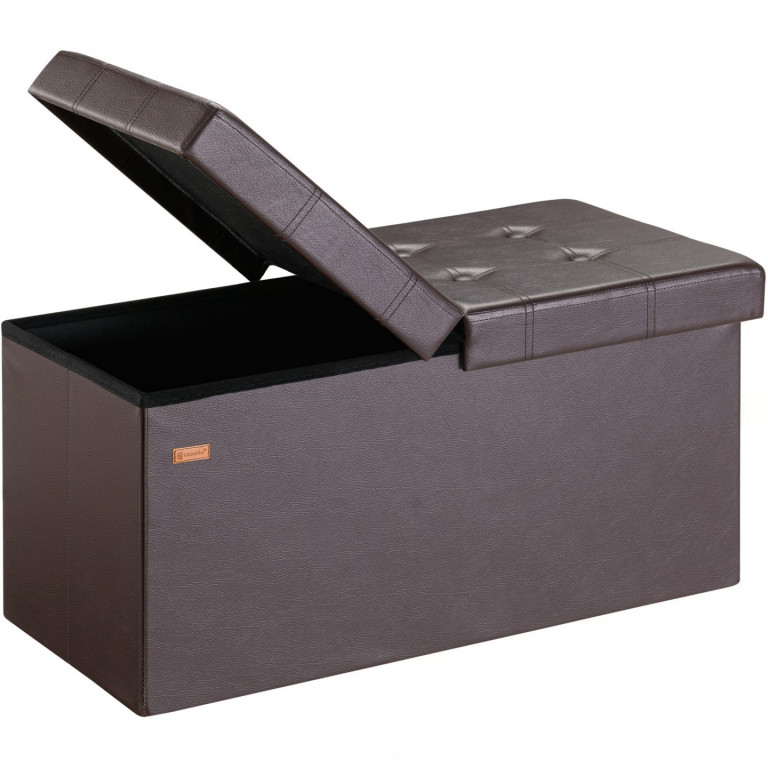 Čalouněná lavice s úložným prostorem 80 x 40 x 40 cm | hnědá