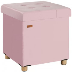 Skládací stolička z růžového sametu | 42x38x38cm č.1