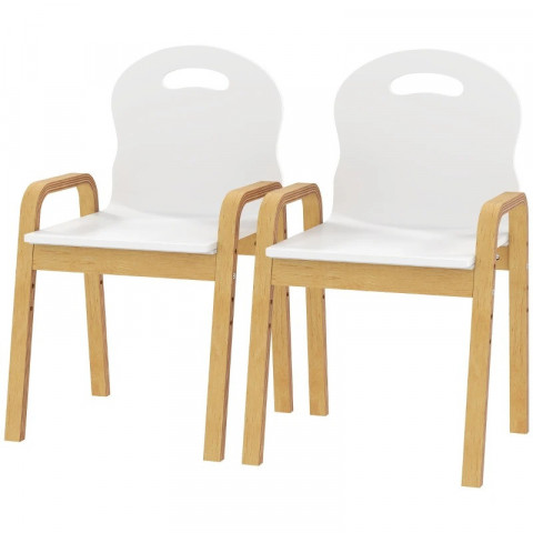 2 dřevěné stohovatelné dětské židličky 39 x 34 x 61,5 cm | bílé č.5