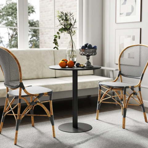 Kulatý kuchyňský stůl pro 2 osoby, průměr 60 cm | černý č.5