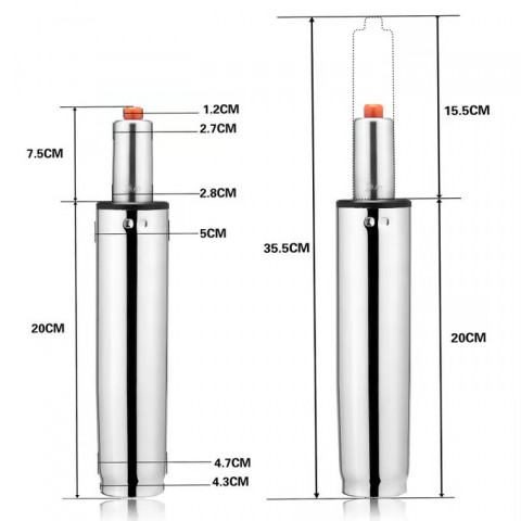 Plynová tlaková pružina kancelářské židle 355 mm v nejvyšší kvalitě č.2