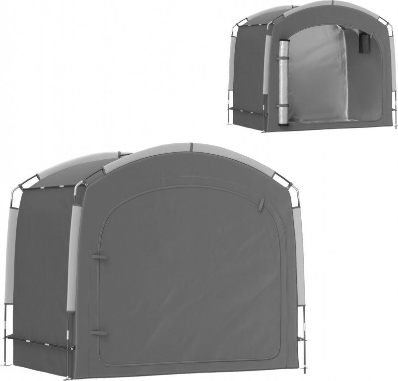 Garážový stan pro 3-4 jízdní kola 205 x 140 x 188 cm | tmavě šedý