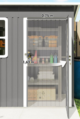 Kůlna na nářadí 221 x 133 x 190/173 cm | tmavě šedá č.3