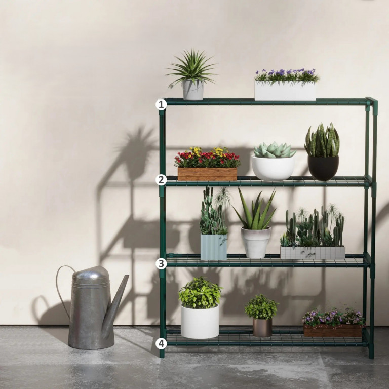 Stojan na květiny 89 x 28 x 107 cm | tmavě zelený