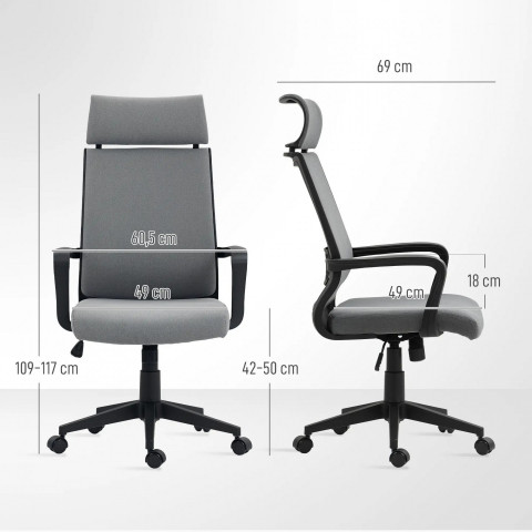 Ergonomická kancelářská židle s područkami | tmavě šedá č.3
