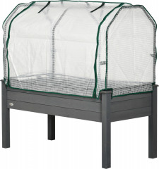 Vyvýšený záhon s PE krytem 121 x 55 x 117 cm | tmavě šedý č.1