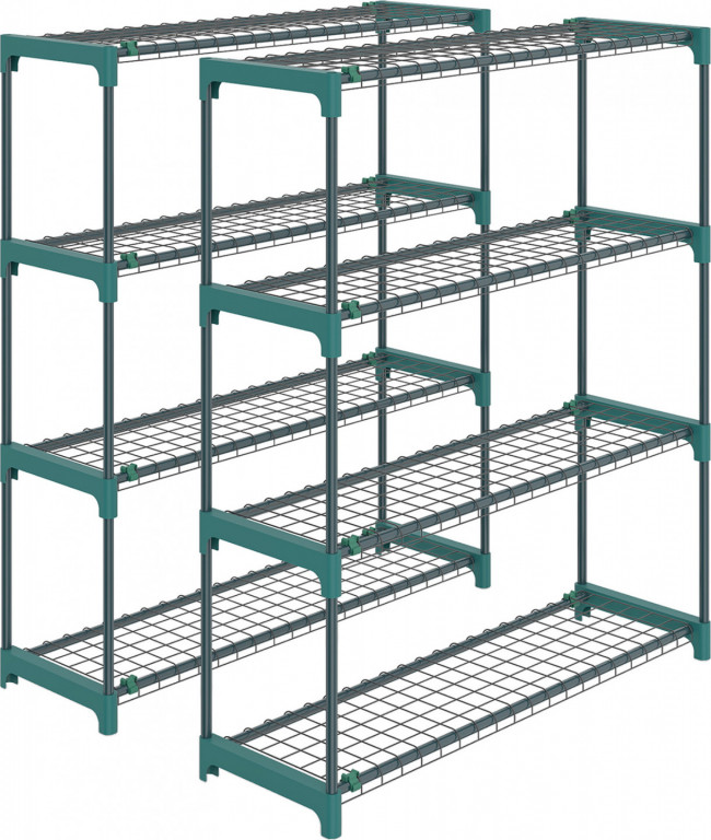 Sada 2 stojanů na květiny, 4 patra, 104 cm | tmavě zelené