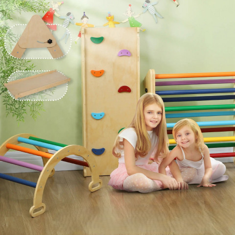 Dřevěná prolézačka 5v1 | pestrobarevná č.2