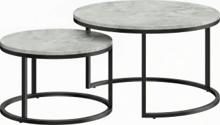 2 kulaté konferenční stolky s kovovým rámem | šedé č.1