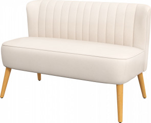 2místný gauč se sametovým vzhledem 117 x 56,5 x 77 cm | krémově bílý č.1