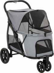 Skládací kočárek pro psy a kočky do 20 kg | šedý č.1