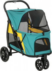 Skládací kočárek pro psy a kočky do 20 kg | tmavě zelený č.1