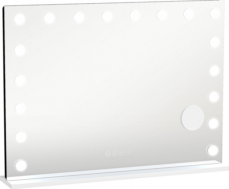 Zrcadlo s osvětlením 80x60 cm | bílé