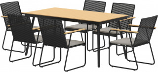 Kovová jídelní souprava pro 6 osob | hnědá + černá č.1