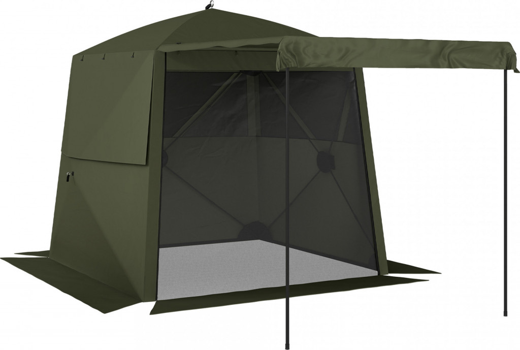 Voděodolný stabilní skládací pavilon se 4 bočními panely | zelený
