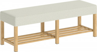 Lavice na boty se sedákem 140 x 44 x 48 cm | krémově bílá č.1