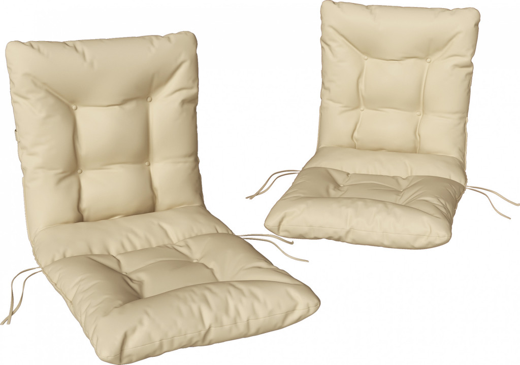 2 polštáře na židli 120 x 50 x 8 cm | béžové