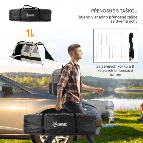 Kempinkový stan pro 5 osob | khaki č.4