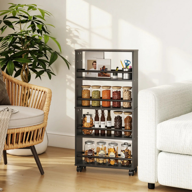 Servírovací vozík se 4 policemi | černý