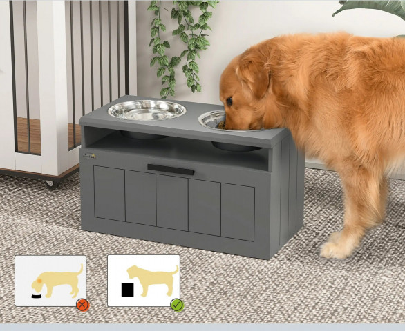 Vyvýšené nerezové misky | šedé č.5