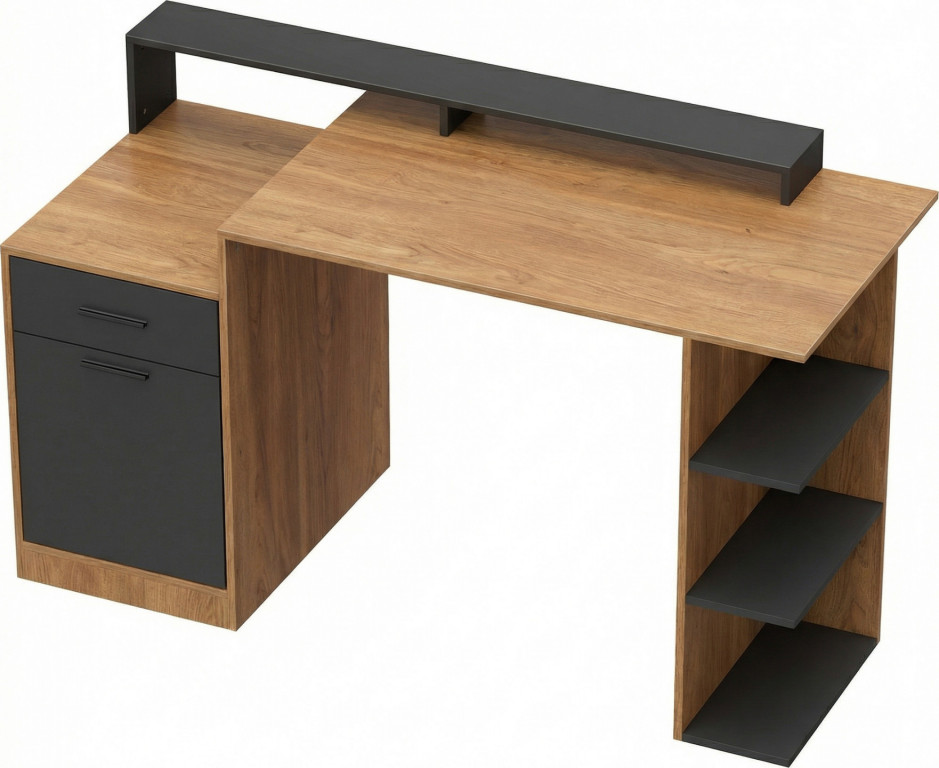 Kancelářský stůl se zásuvkami | dub