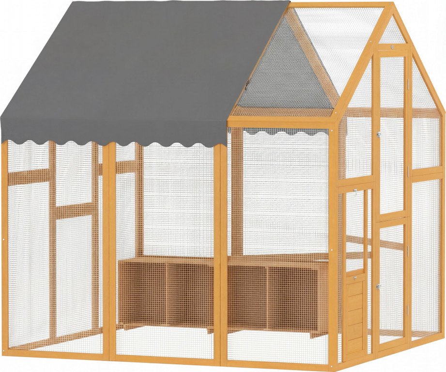 Volný výběh pro kuřata 1,7 x 1,8 x 1,8 cm | žlutý + šedý