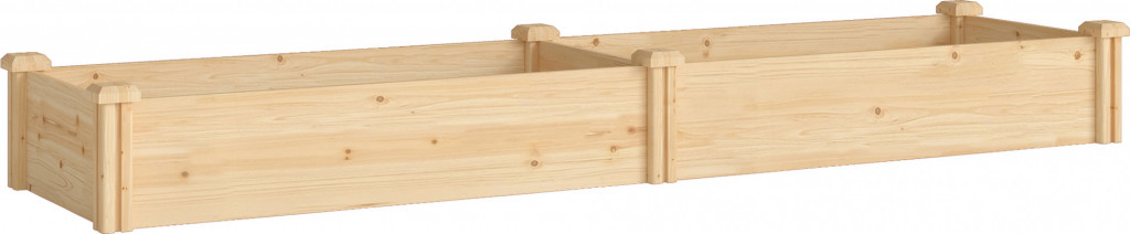 Vyvýšený záhon ze dřeva 235 x 66 x 26 cm | přírodní