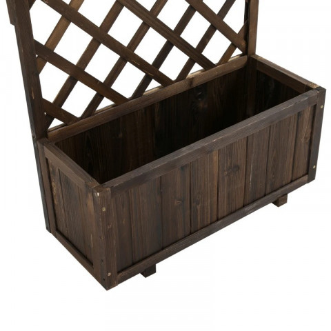 Vyvýšený květináč s mříží 72,5x31,5x149,5 cm | hnědý č.5