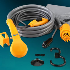 Kempingová přenosná sprcha na 12V | žlutá č.2