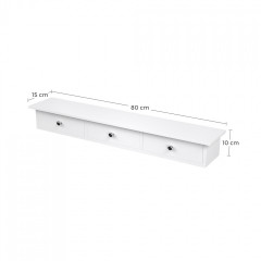 Plovoucí nástěnná police se 3 zásuvkami | bílá č.3