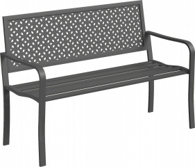 Kovová zahradní lavice 127 x 61 x 85 cm | tmavě šedá č.1
