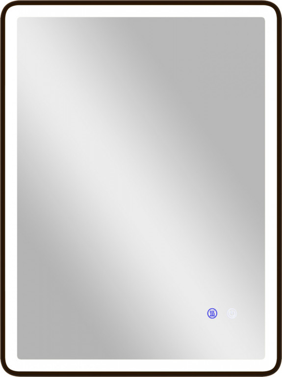 Koupelnové zrcadlo s LED osvětlením 80 x 60 cm | černé