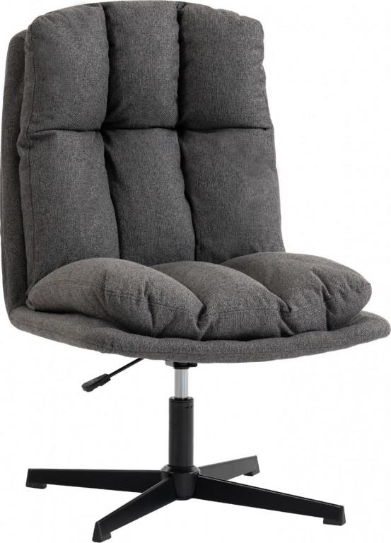 Výškově nastavitelné křeslo se širokým sedákem do obývacího pokoje | tmavě šedé