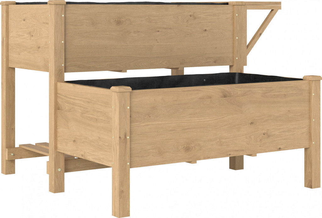 Vyvýšený záhon 2-patrový 119,5 x 102 x 76,5 cm | světle hnědý