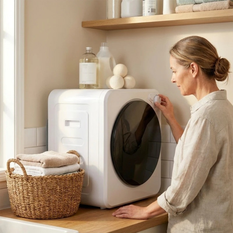 Mini sušička prádla 4 kg s 5 programy do 60 ℃ | bílá