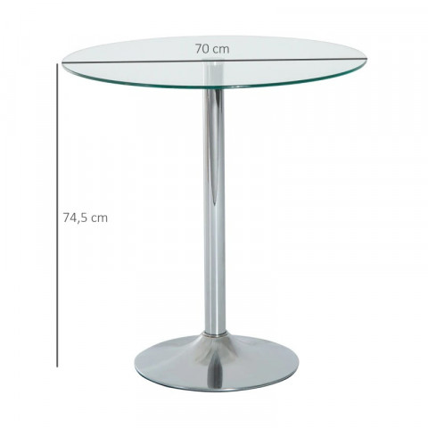 Jídelní stůl průměr 70 cm | transparentní č.4
