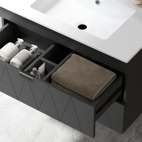 Skříňka s keramickým umyvadlem 76 x 46 x 50 cm |černá č.5