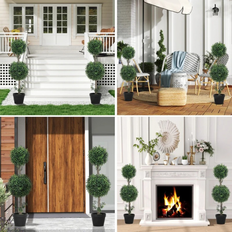 Sada 2 umělých zimostrázů 91,6 cm | zelené