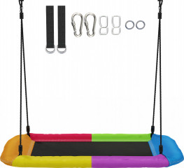 Výškově nastavitelná závěsná houpačka 148 x 77 cm | vícebarevná č.1