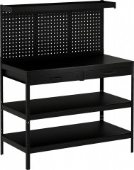 Pracovní stůl s perforovanou stěnou | černý č.1