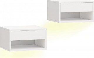 Moderní noční stolek s RGB LED | bílý č.1