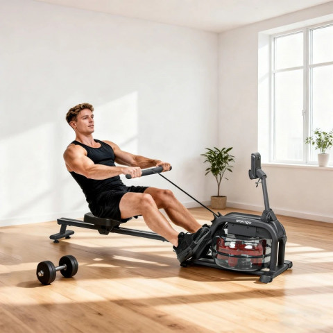 Veslovací trenažér pro domácí veslování | černý č.4