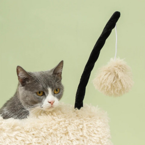 Škrabadlo pro kočky v designu ovce, 98 cm | světle hnědé č.4