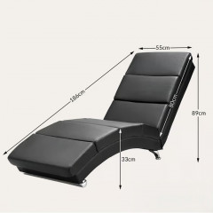 Čalouněné relaxační lehátko s masážní a vyhřívací funkcí London | Černá umělá kůže č.3