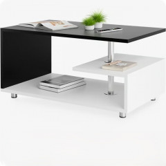 Konferenční stolek Orlando 95x55x50cm | bílý/černý č.1