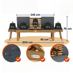 Zahradní lavice 200x45x76cm z akáciového dřeva č.3